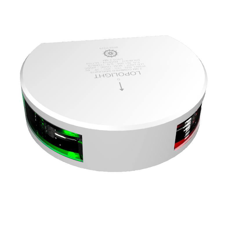 2nm 2x112,5° Red/Green Sidelight, white coated